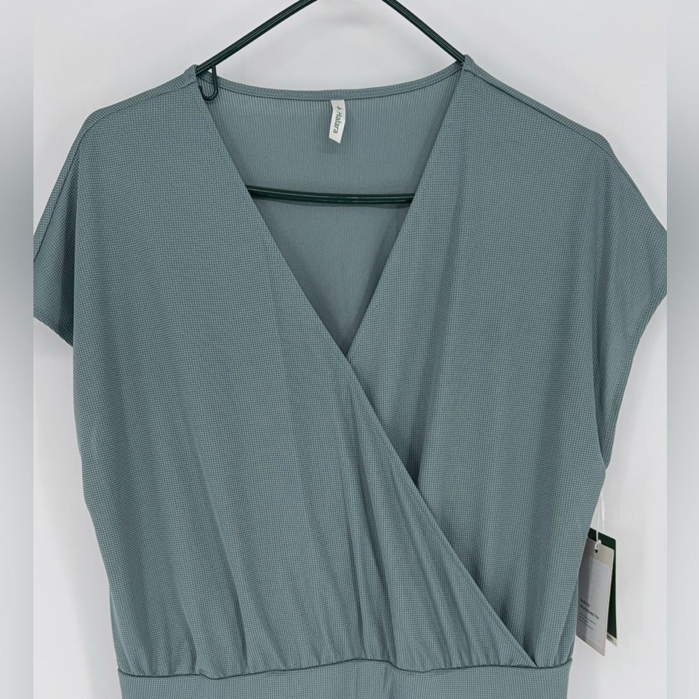 NWT HALARA- V NECK SHORT SLEEVE SIDE POCKET-WIDE LEG FLOWY JUMPSUIT size L - Picture 9 of 12